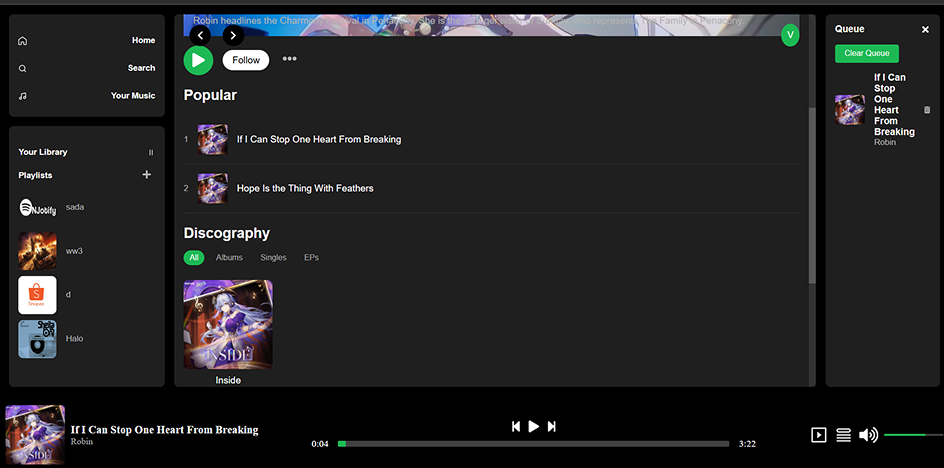 Spotify Clone preview 2